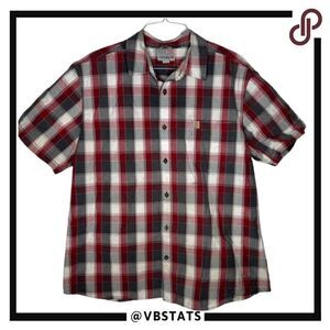 Carhartt Charcoal Gray / Red / White Plaid SS Button Top in Size‎ 2XL